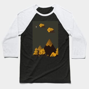 Camping in the nature, Outdoors lover gift. Mountains and wilderness. Baseball T-Shirt